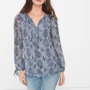 White House Black Market women 0 snake print blous